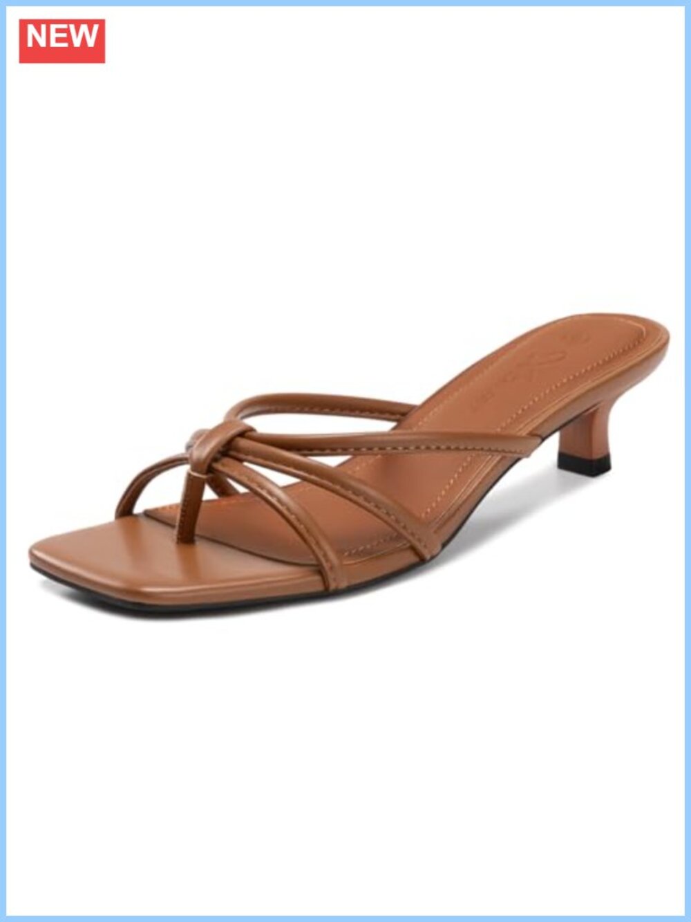 Kitten Heel Thong Flip Flop Sandals Square Toe Slip On Cushioned